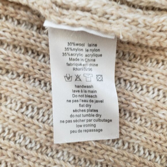 Anthropologie Wool Blend Ribbed Criss-Cross Poncho Sweater - Picture 7 of 7